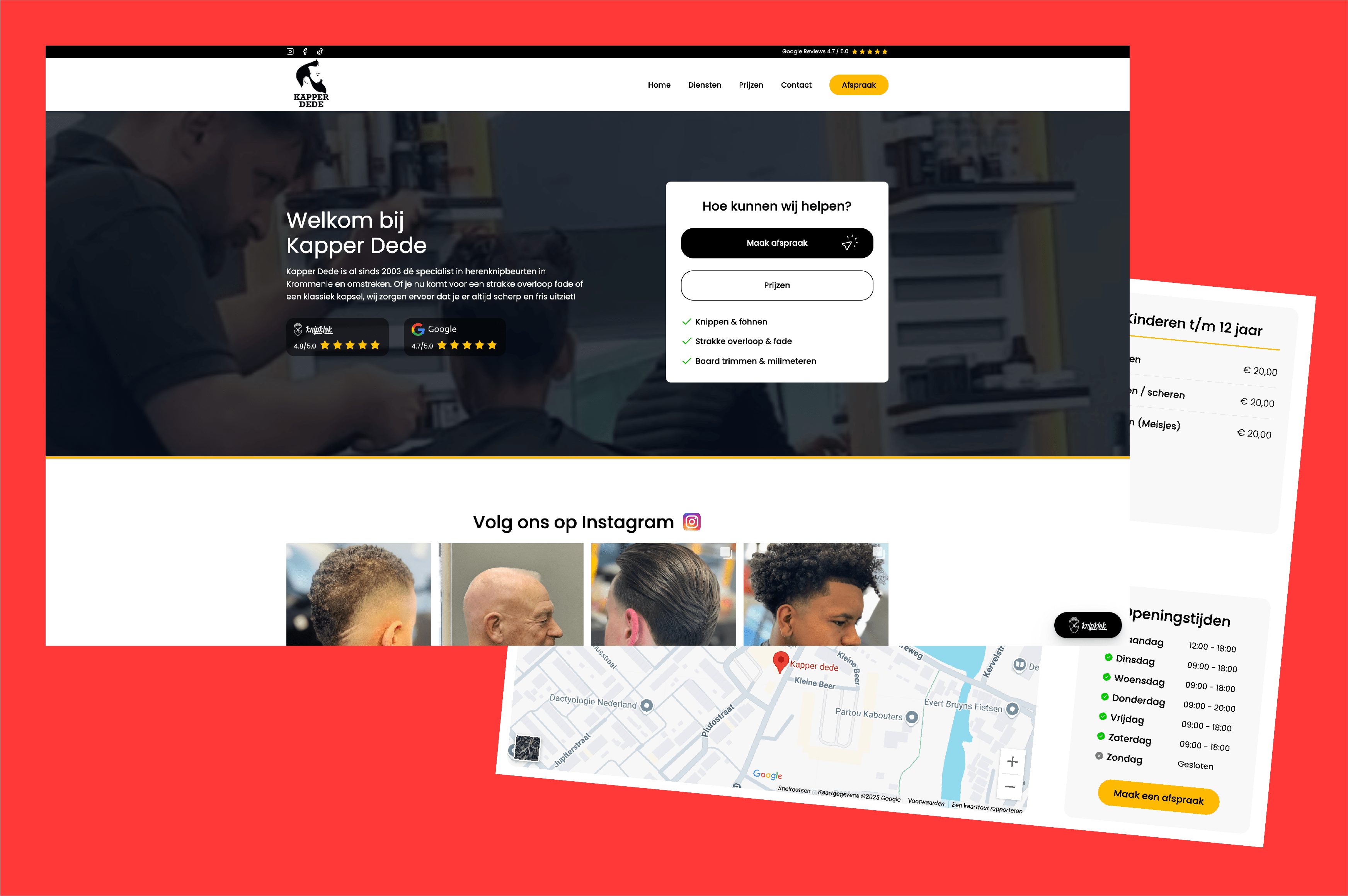 Website van Kapper Dede